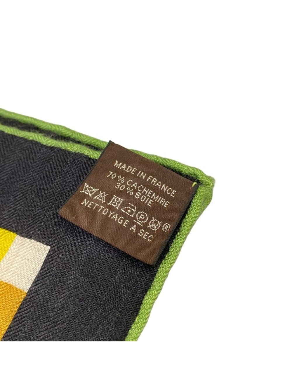 Hermes Shawl Carre Geant 140 Beige Black Multi Cashmere Silk Scarf - Picture 2 of 7